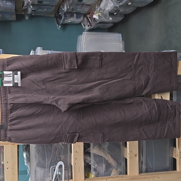 Tuff Athletics Size XL Chocolate Brown Fleece Lined Cargo Sweatpant - Picture 4 of 9